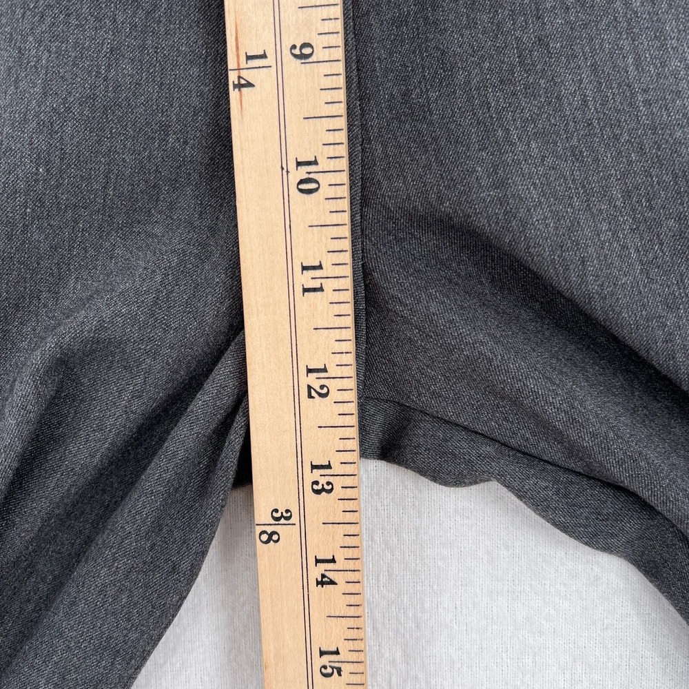 KRISA High Rise Pants Women Medium Gray Tuxedo Stripe Pleated Business Casual - Picture 14 of 16